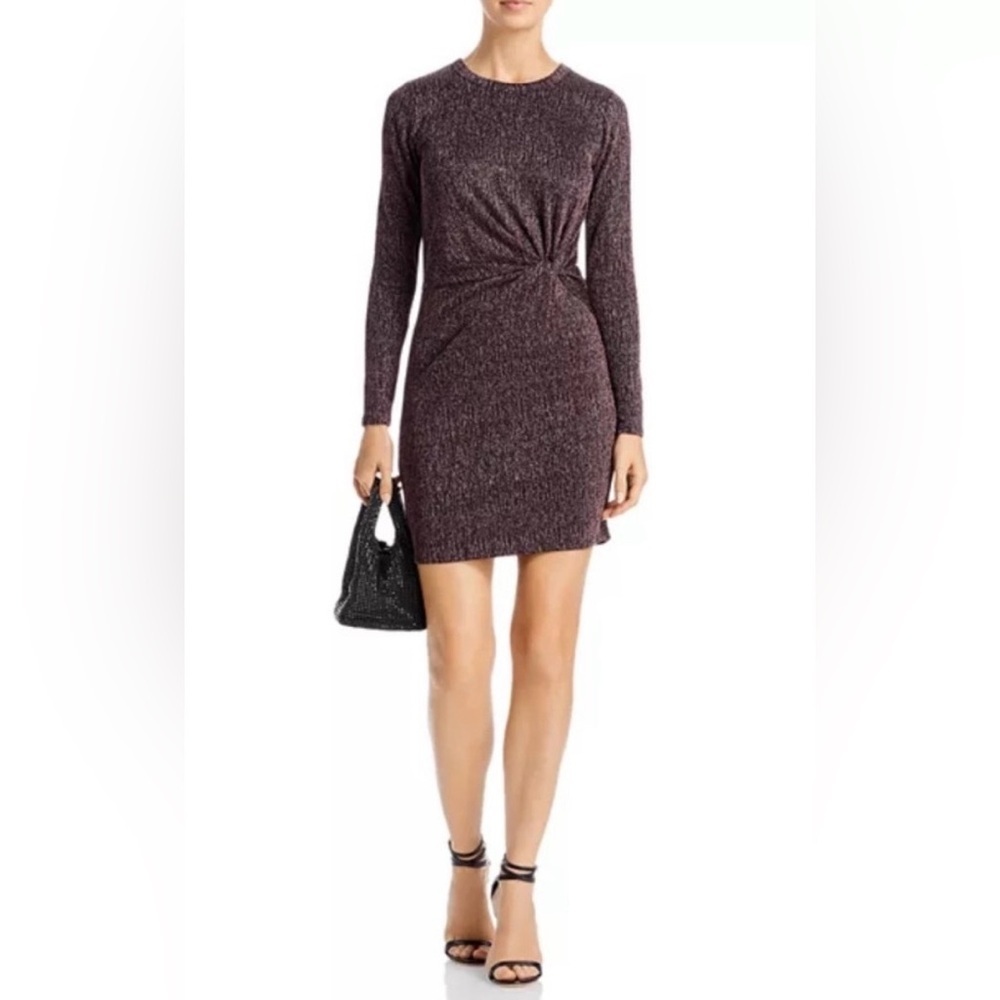 Aqua Twisted Metallic Mini Dress